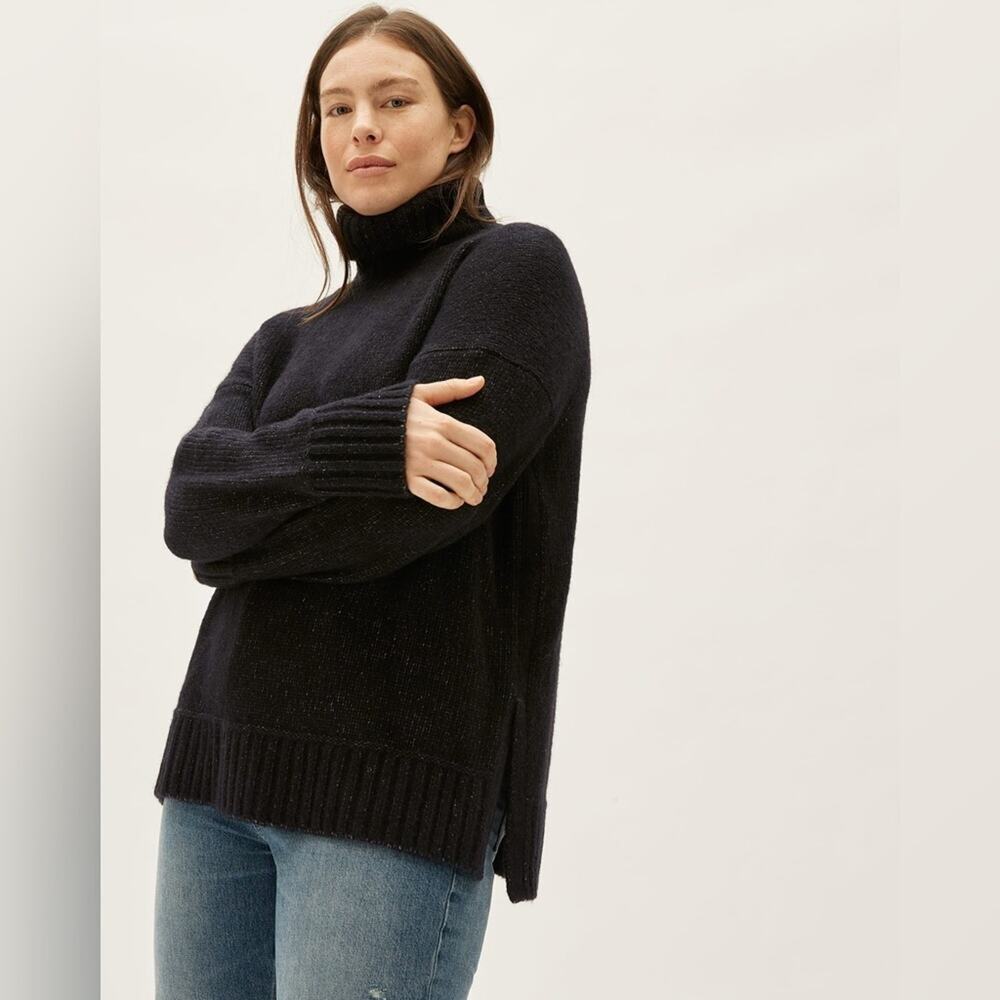Everlane | The Cloud Turtleneck Black Speckle
